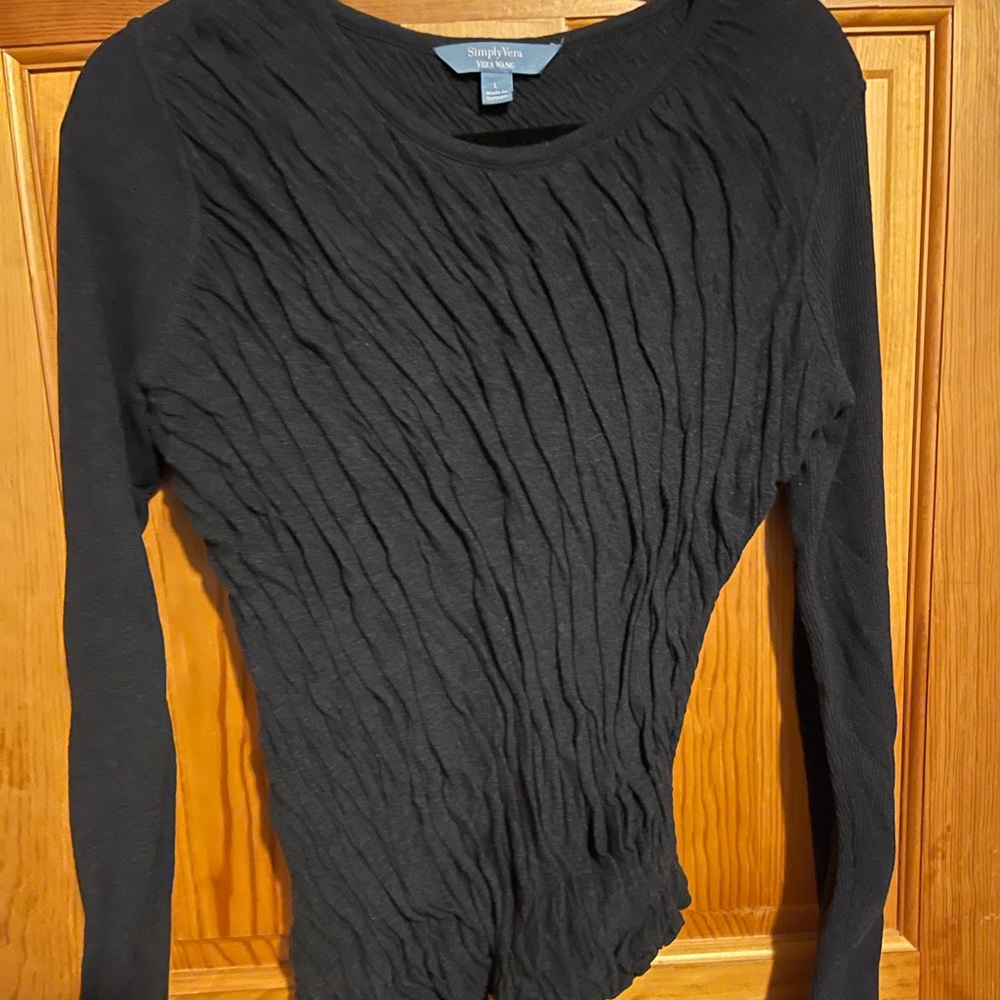 Dark Blue vera wang womens long sleeve shirt
